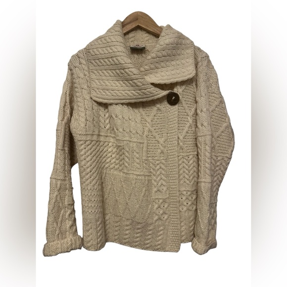 Carraig Donn Sweaters - Carraig Donn Sweater Womens Off White 100% Merino Wool Size Medium